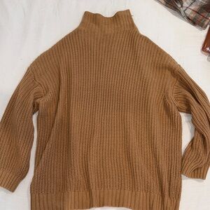 American Eagle Cozy Tan Turtleneck Sweater